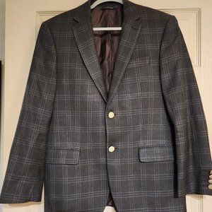 Ralph Lauren Blazer Brown Plaid 38S 100% Wool